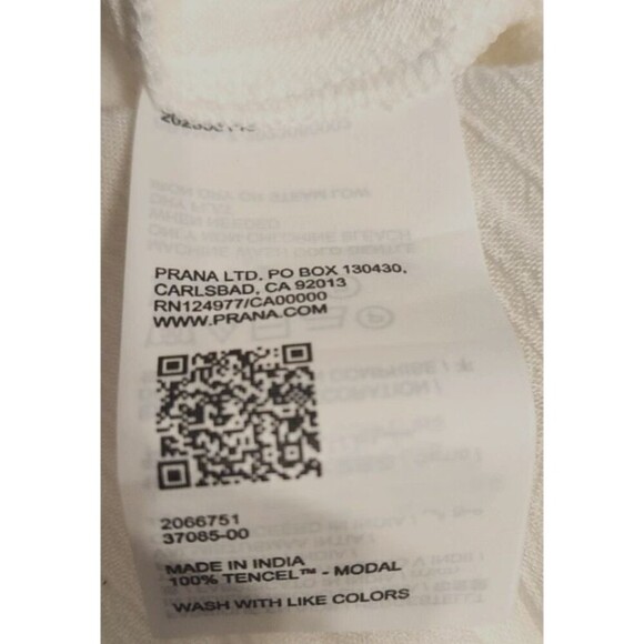 PrAna Fernie Jumpsuit Womens Large White Tencel Gauze Wide Leg Cover Up NWT - Picture 4 of 6